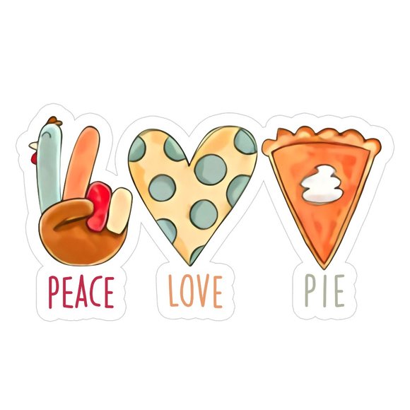 Peace Love Pie Sticker, Love Sticker, Pie Sticker, Peace Sticker - Picture 1 of 1